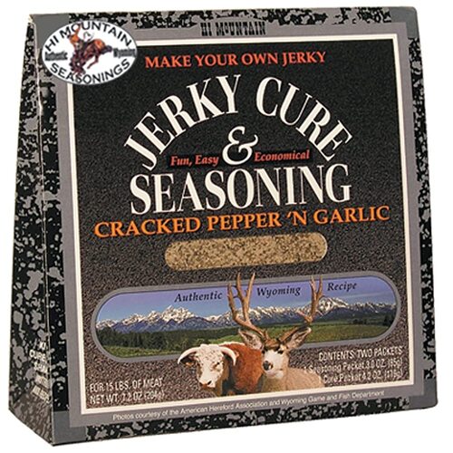 HI MOUNTAIN - Jerky Cure & Seasoning - Cracked Pepper & Garlic - 85g Seasoning +119g Cure 