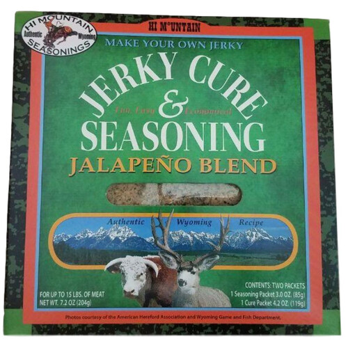 HI MOUNTAIN - Jerky Cure & Seasoning - Jalapeno Blend - 85g Seasoning +119g Cure