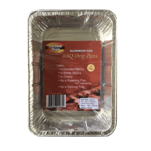 Outdoor Magic Aluminium Foil BBQ Trays small X 10 pack